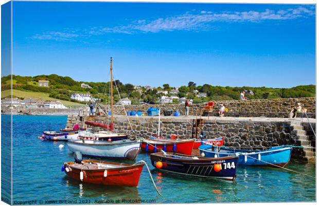 coverack harbour cornwall Canvas Print by Kevin Britland