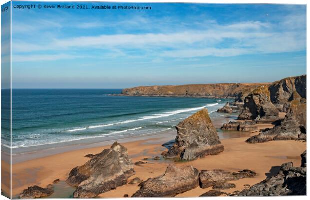 Bedruthan cornwall Canvas Print by Kevin Britland