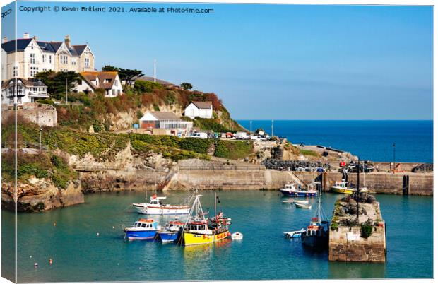 Newquay harbour Cornwall Canvas Print by Kevin Britland