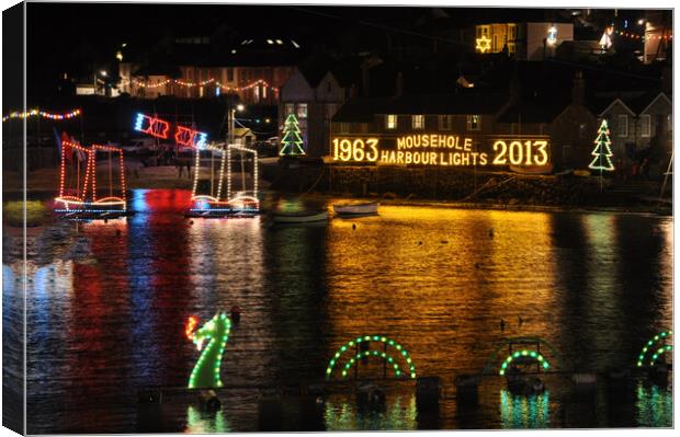 Mousehole christmas lights Canvas Print by Kevin Britland