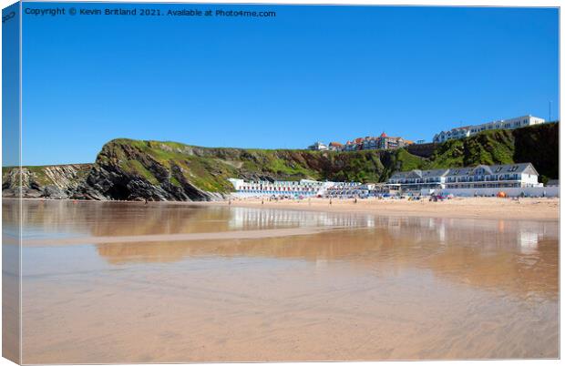 tolcarne beach newquay Canvas Print by Kevin Britland