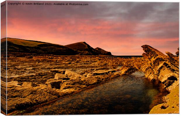 Sunrise at crackington haven Canvas Print by Kevin Britland