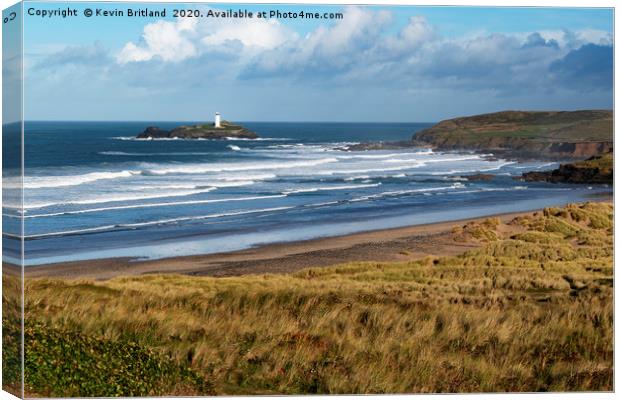 Godrevy Lighthouse Cornwall Canvas Print by Kevin Britland