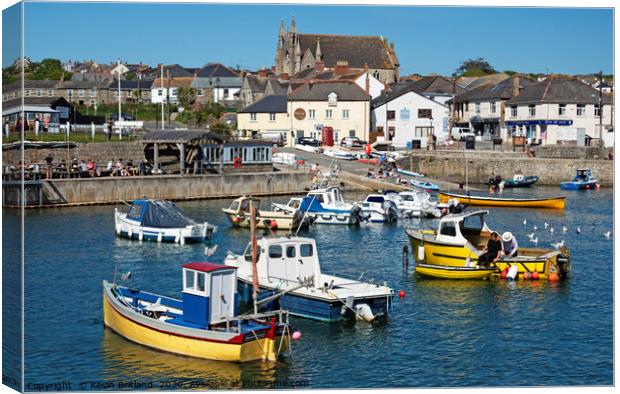 porthleven harbour cornwall Canvas Print by Kevin Britland