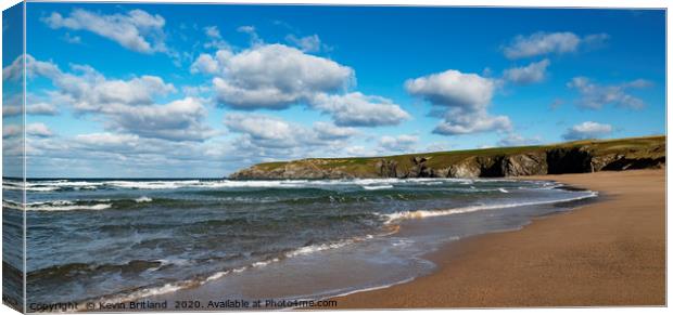 holywell bay cornwall Canvas Print by Kevin Britland