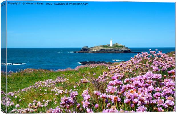 godrevy lightouse cornwall Canvas Print by Kevin Britland