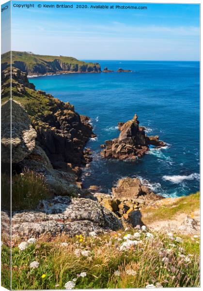lands end view cornwall Canvas Print by Kevin Britland