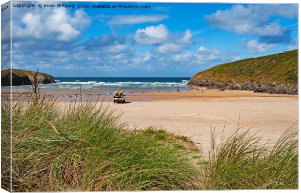 porthcothan bay cornwall Canvas Print by Kevin Britland