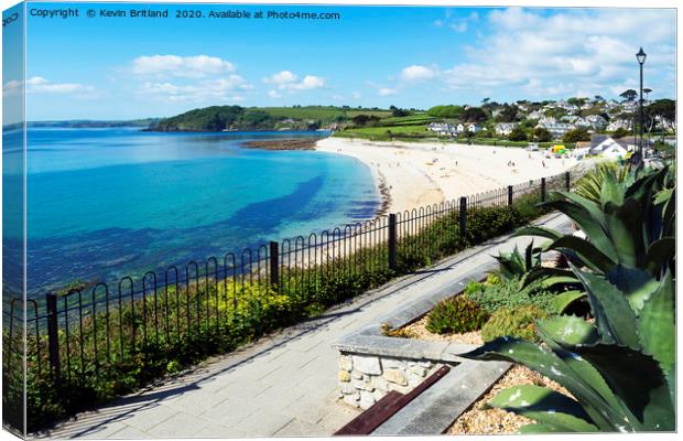 gyllyngvase beach falmouth Canvas Print by Kevin Britland