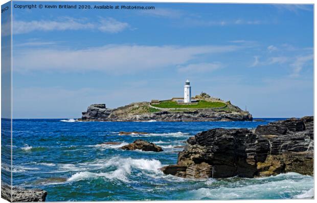Godrevy Lighthouse Cornwall Canvas Print by Kevin Britland