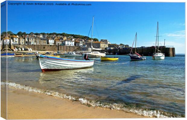 mousehole harbour cornwall Canvas Print by Kevin Britland