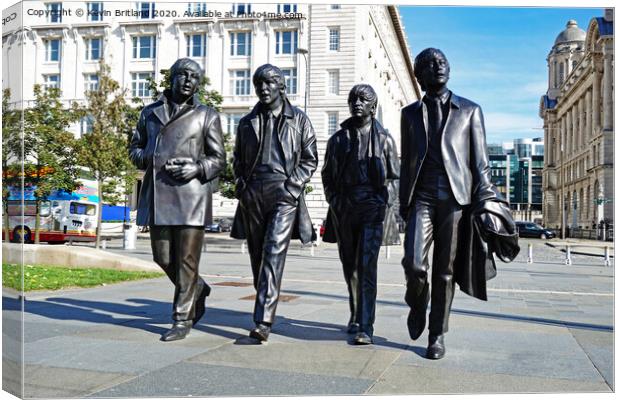 beatles statue liverpool Canvas Print by Kevin Britland