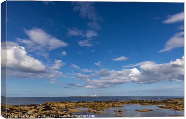 Coquet Island from Amble, Northumberland Canvas Print by Graham Prentice