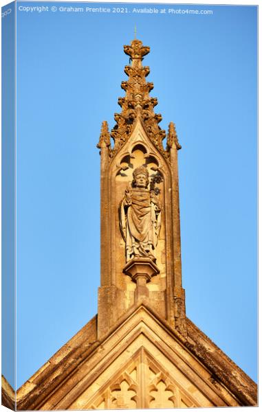 Winchester Cathedral Bishop's Statue Canvas Print by Graham Prentice
