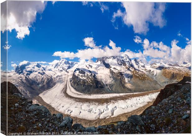 Gorner Glacier, Switzerland Canvas Print by Graham Prentice