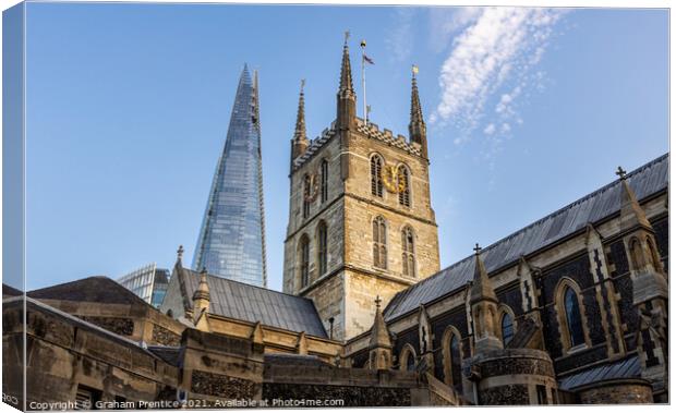 Southwark Cathedral and The Shard Canvas Print by Graham Prentice