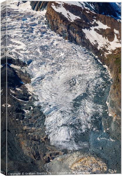 Gorner Glacier, Switzerland Canvas Print by Graham Prentice
