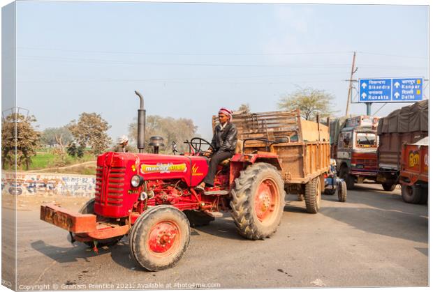 Mahindra 475 DI tractor in India Canvas Print by Graham Prentice