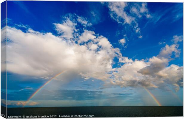 Rainbow over Tonle Sap Lake, Cambodia Canvas Print by Graham Prentice