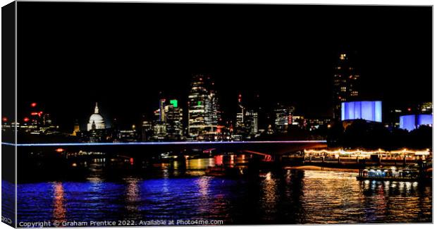 London Night Panorama Canvas Print by Graham Prentice