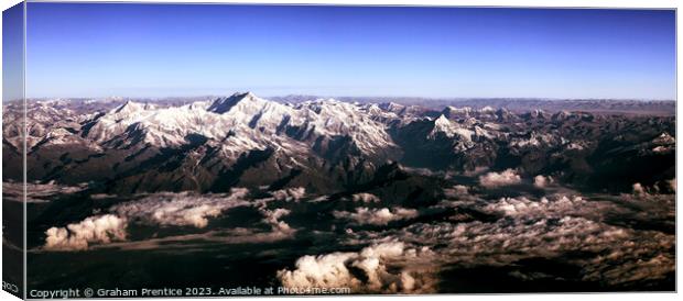 Himalayas Range Panorama with Mount Everest Canvas Print by Graham Prentice