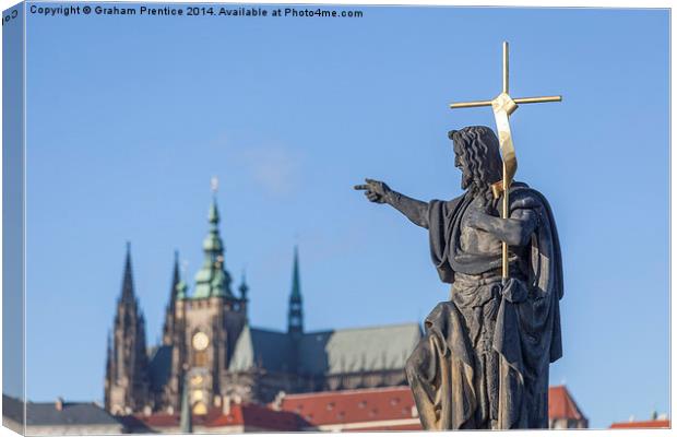 Statue of Christ Pointing Canvas Print by Graham Prentice