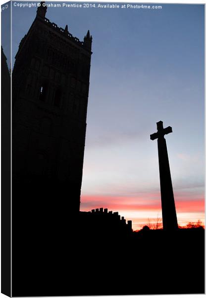 Durham Cathedral and Cross Canvas Print by Graham Prentice