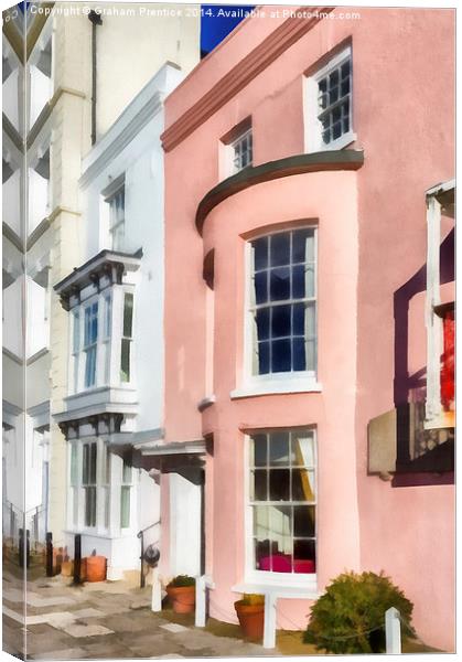 Pink Cottage in Grand Parade, Portsmouth Canvas Print by Graham Prentice