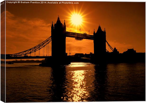 Sunrise Over Tower Bridge Canvas Print by Graham Prentice