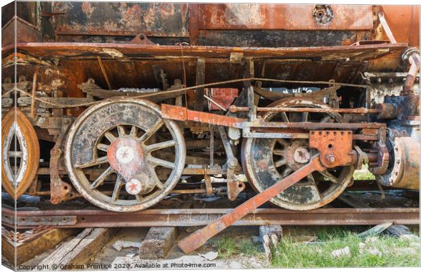 Rusting Locomotive Wheels Canvas Print by Graham Prentice