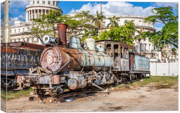 Cuban Steam Locomotive Canvas Print by Graham Prentice