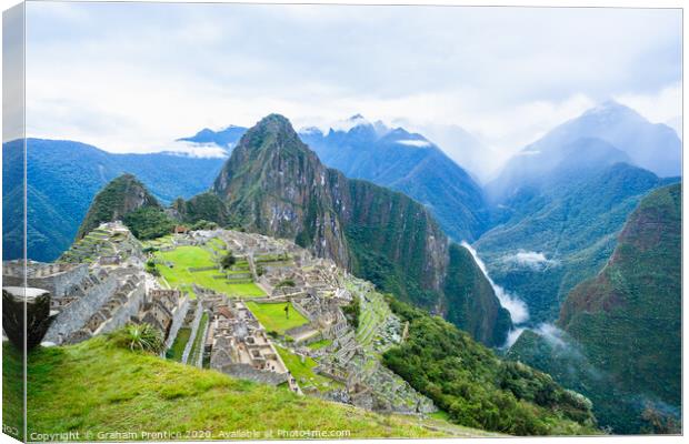 Machu Picchu Vista Canvas Print by Graham Prentice