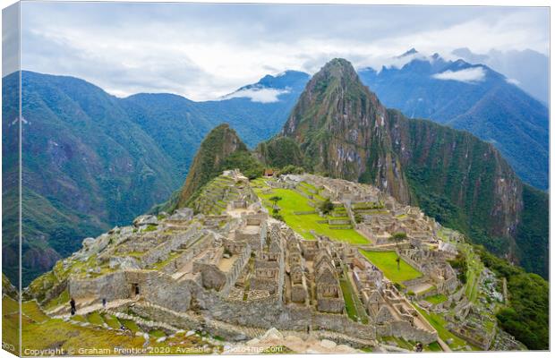 Machu Picchu Ruins Panorama Canvas Print by Graham Prentice