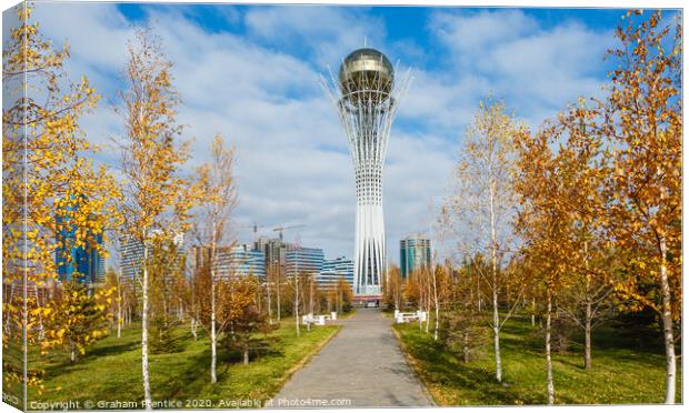 Bayterek Tower, Nur-Sultan (Astana) Canvas Print by Graham Prentice