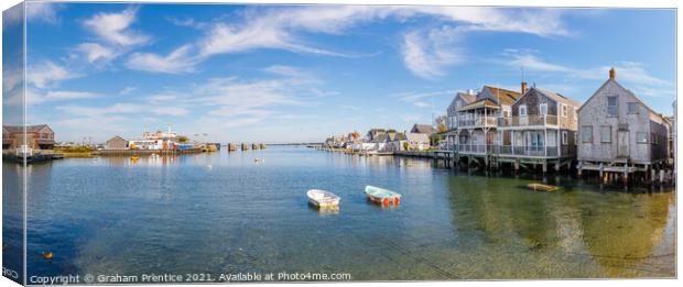 Waterfront Houses in Nantucket Canvas Print by Graham Prentice