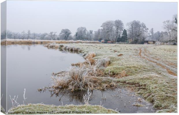 Frosty Riverbank Canvas Print by Graham Prentice