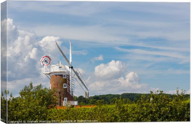 Cley-Next-The-Sea Windmill Canvas Print by Graham Prentice