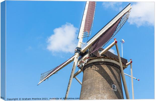 Molen de Valk Windmill Canvas Print by Graham Prentice