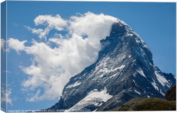 Matterhorn with Clouds Canvas Print by Graham Prentice