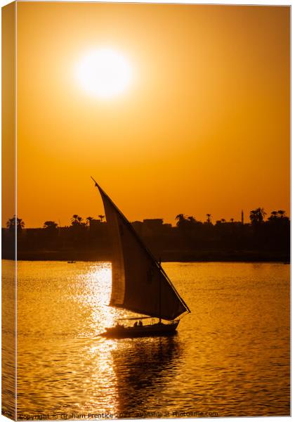 Felucca on the River Nile Canvas Print by Graham Prentice
