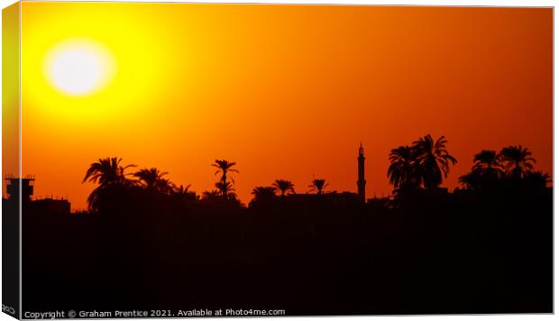 Luxor Sunset Canvas Print by Graham Prentice