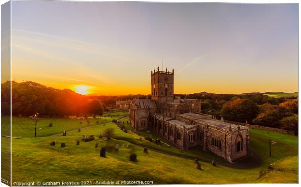 St David's Cathedral at Sunset Canvas Print by Graham Prentice