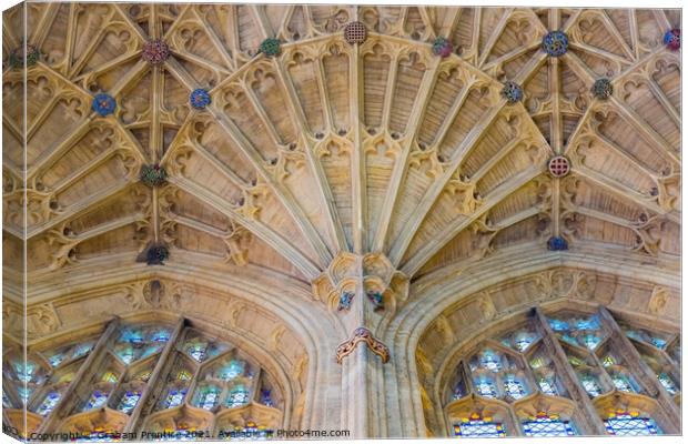 Fan Vaulted Ceiling in Sherborne Abbey Canvas Print by Graham Prentice