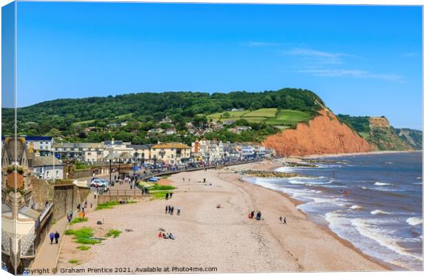Sidmouth and Salcombe Hill Canvas Print by Graham Prentice