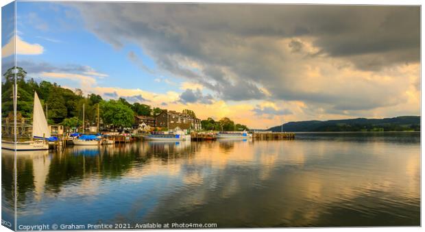 Lake Windermere From Waterhead, Ambleside Canvas Print by Graham Prentice