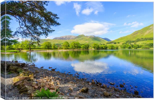Buttermere Lake Panorama Canvas Print by Graham Prentice
