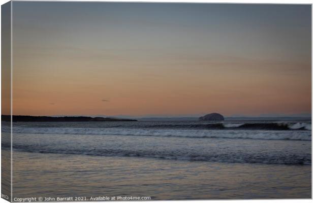 Bass Rock Sunset Canvas Print by John Barratt