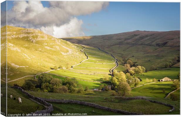 Sunlit Yorkshire Dales Canvas Print by John Barratt