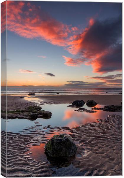 Sunrise at Hauxley Canvas Print by Richard Armstrong