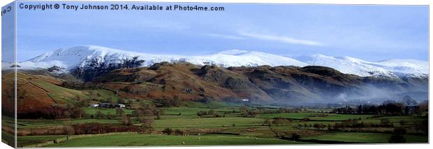 St. Johns-In-The-Vale - Winter, Cumbria Canvas Print by Tony Johnson